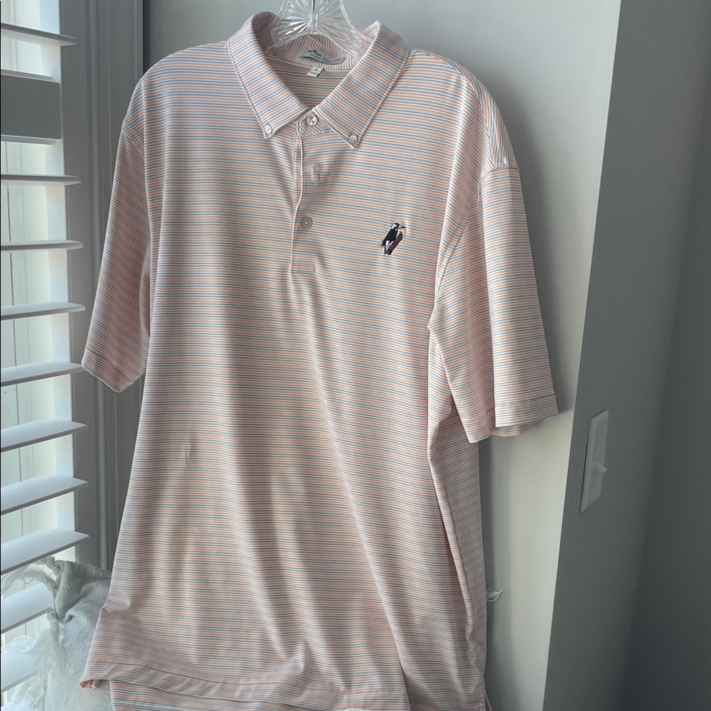 Peter Millar Striped Polo Shirt. Size L. EUC.